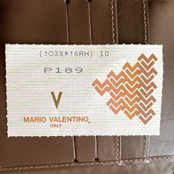 Mario Valentino Vintage Brown PVC Logo Wallet, 4.25"x4"x1" - Picture 7 of 12